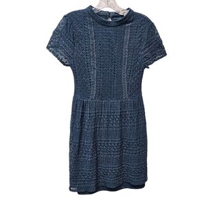 Francesca’s Blue Lace Fit & Flare Dress Size Small